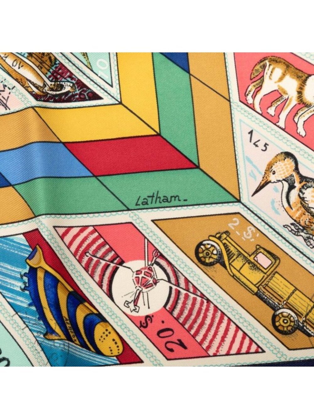 ★SOLD★ Hermes Carre 90 Correspondanc Scarf Navy Multicolor Silk - Picture 5 of 7